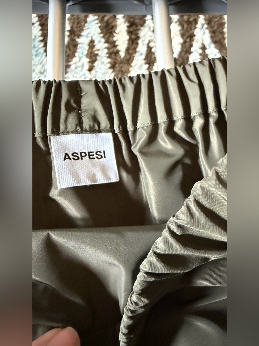 Aspesi Olive Green Full A-Line Skirt,nylon - Picture 2 of 5